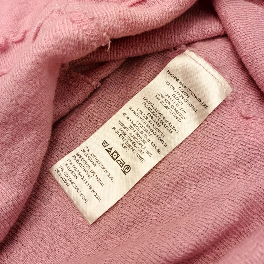 We The Free Women Cardigan Pink Cotton Blend Long Sleeve Button Ruffle Top Large - Picture 10 of 11